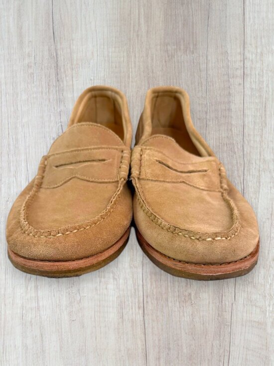 Allen Edmonds Catalina Tan Suede Penny Loafers Men\'s 10 10E Wide Made in USA main image 6